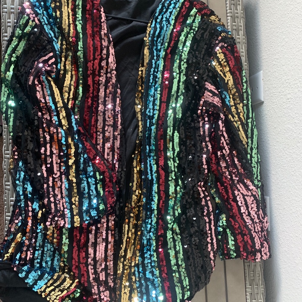 Multicolored Sequin Cardigan Size L